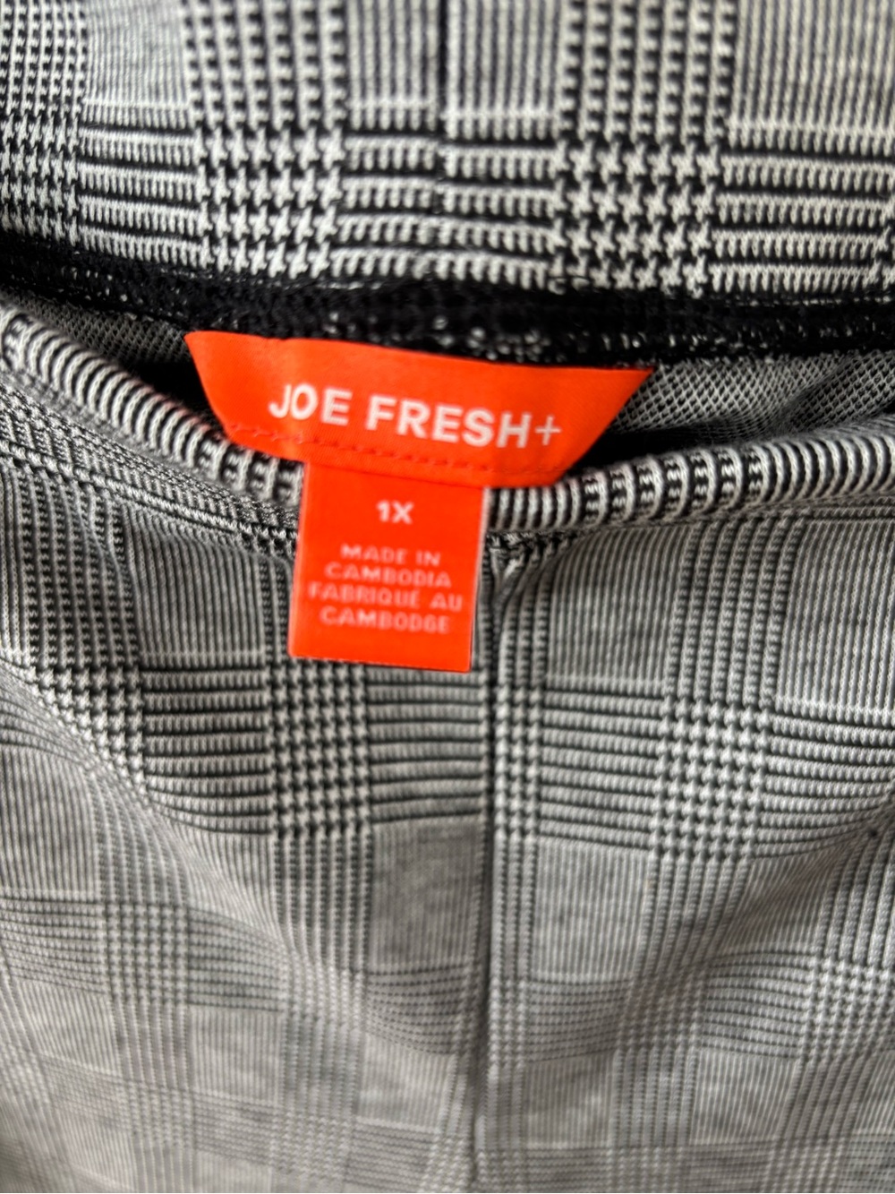 Joe Fresh Gray & Black Glen Plaid Straight Leg Pants